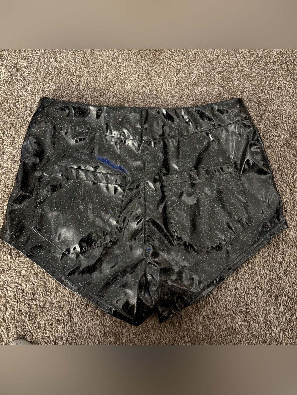 Current mood Shimmery Black High-Waist Shorts with Silver Moon & Star Appliqués - Picture 7 of 10